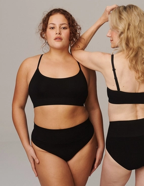 Full Flexibility Extra Soft Shaper High Cut Full Briefs - Black