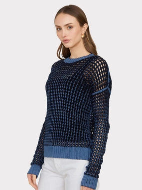 INKED CHUNKY MESH CREW SWEATER Free Fit