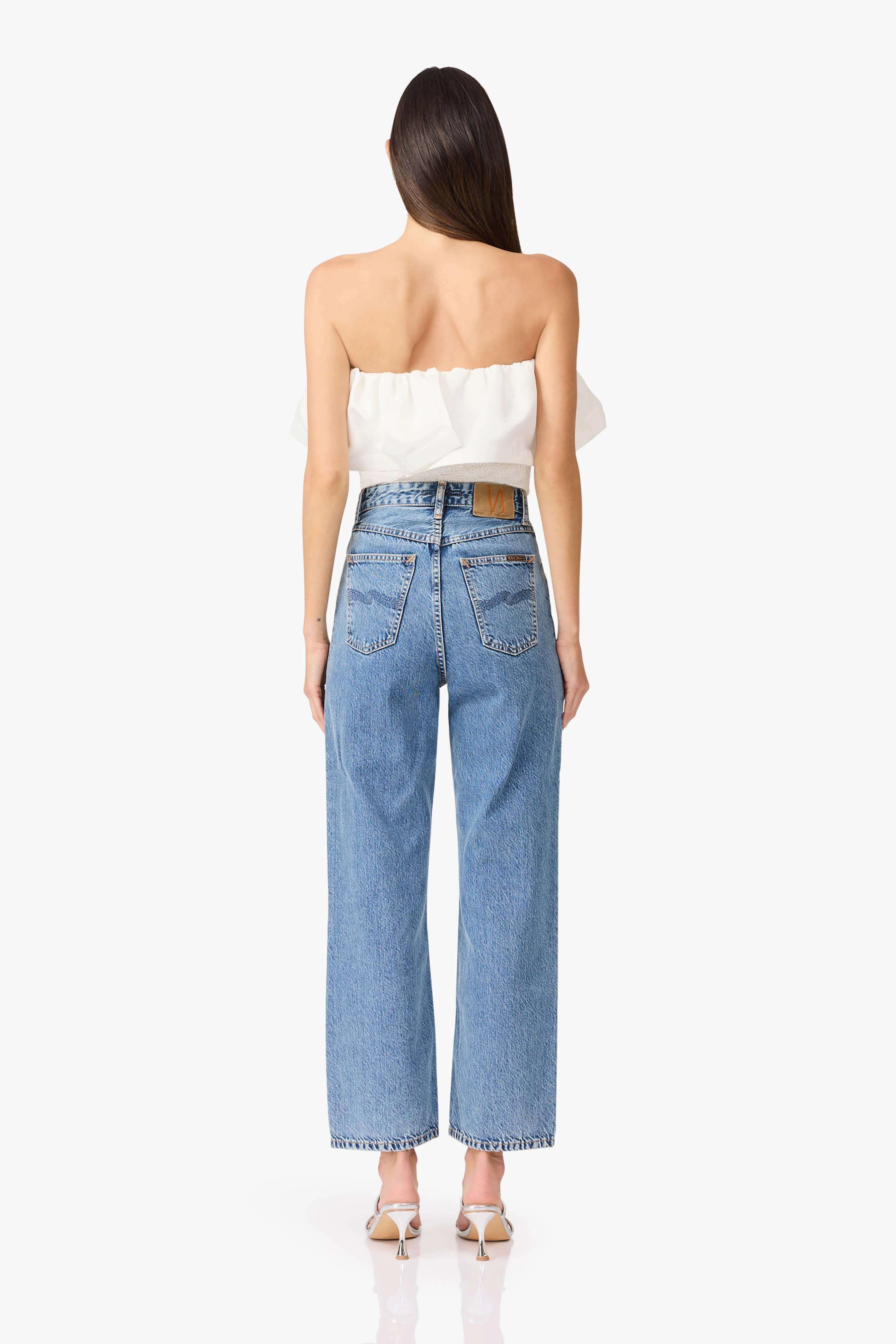 Dandelione Strapless Top in White Polished Mood City Rhythm