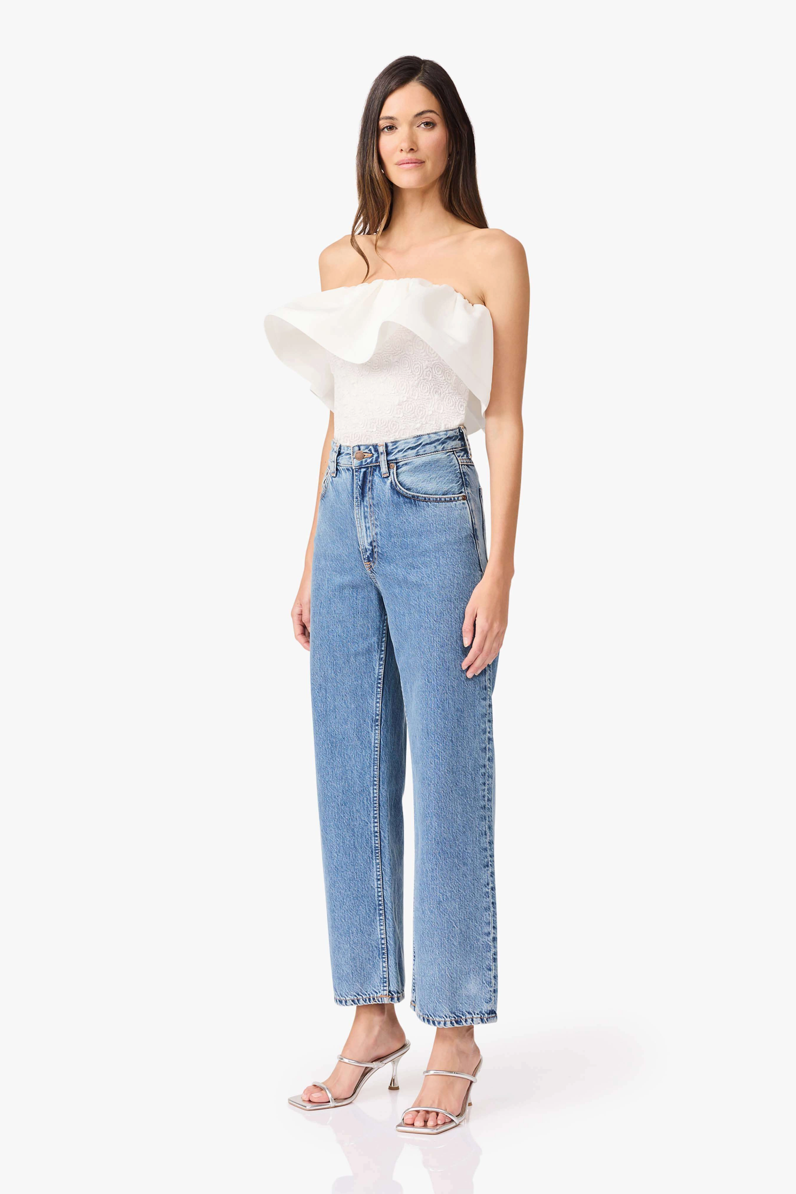 Skin Glow Dandelione Strapless Top in White