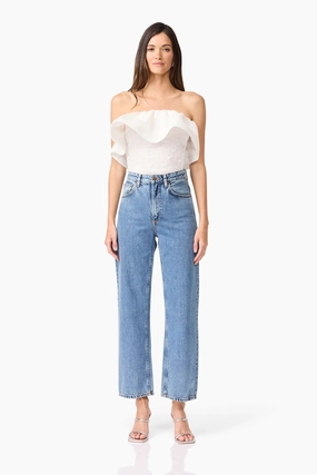 cut out Natural Form Dandelione Strapless Top in White