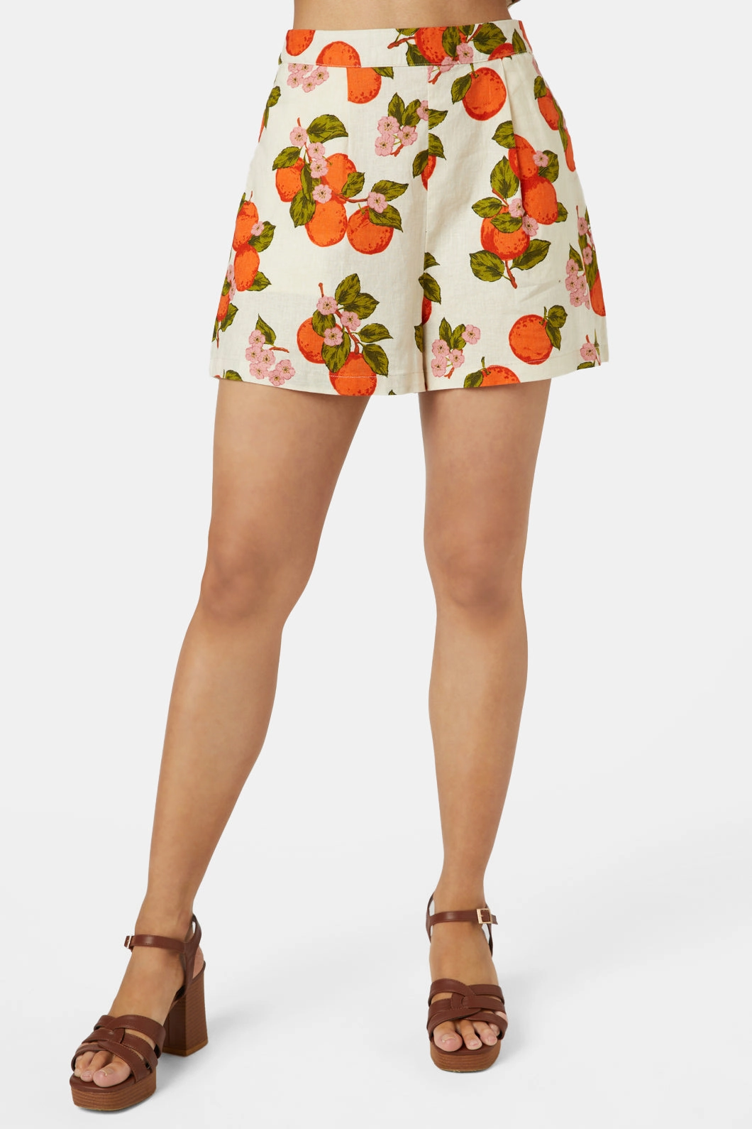 Orange Toile Short Media Feature Low Rise