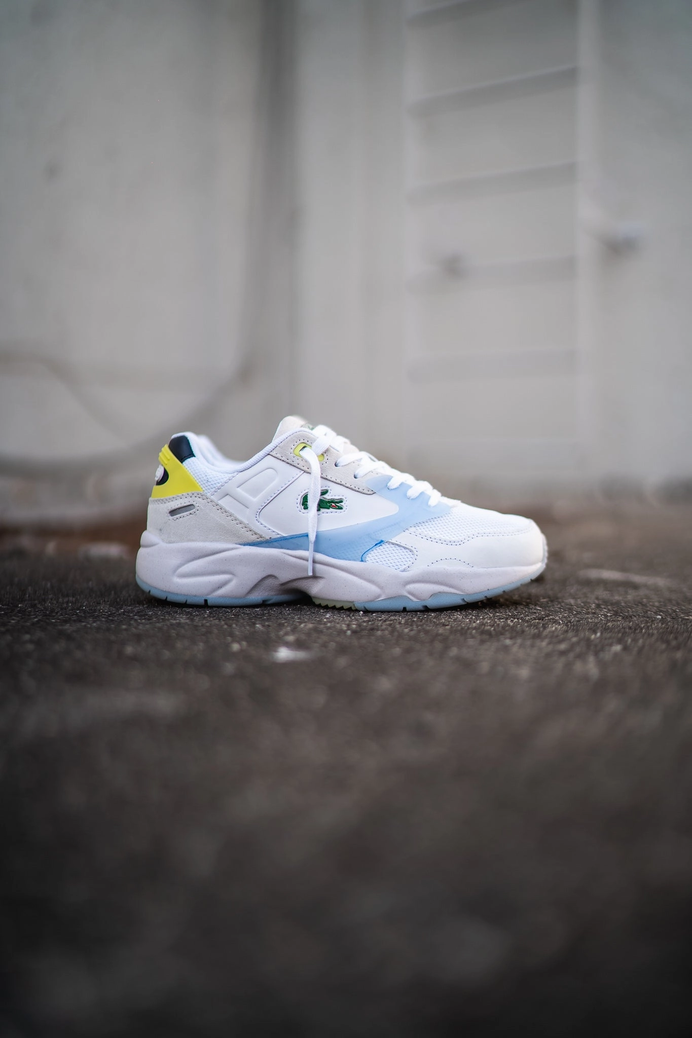 Lacoste Storm 96 LO (White/Lt Blue) Comfort Comfort Canvas