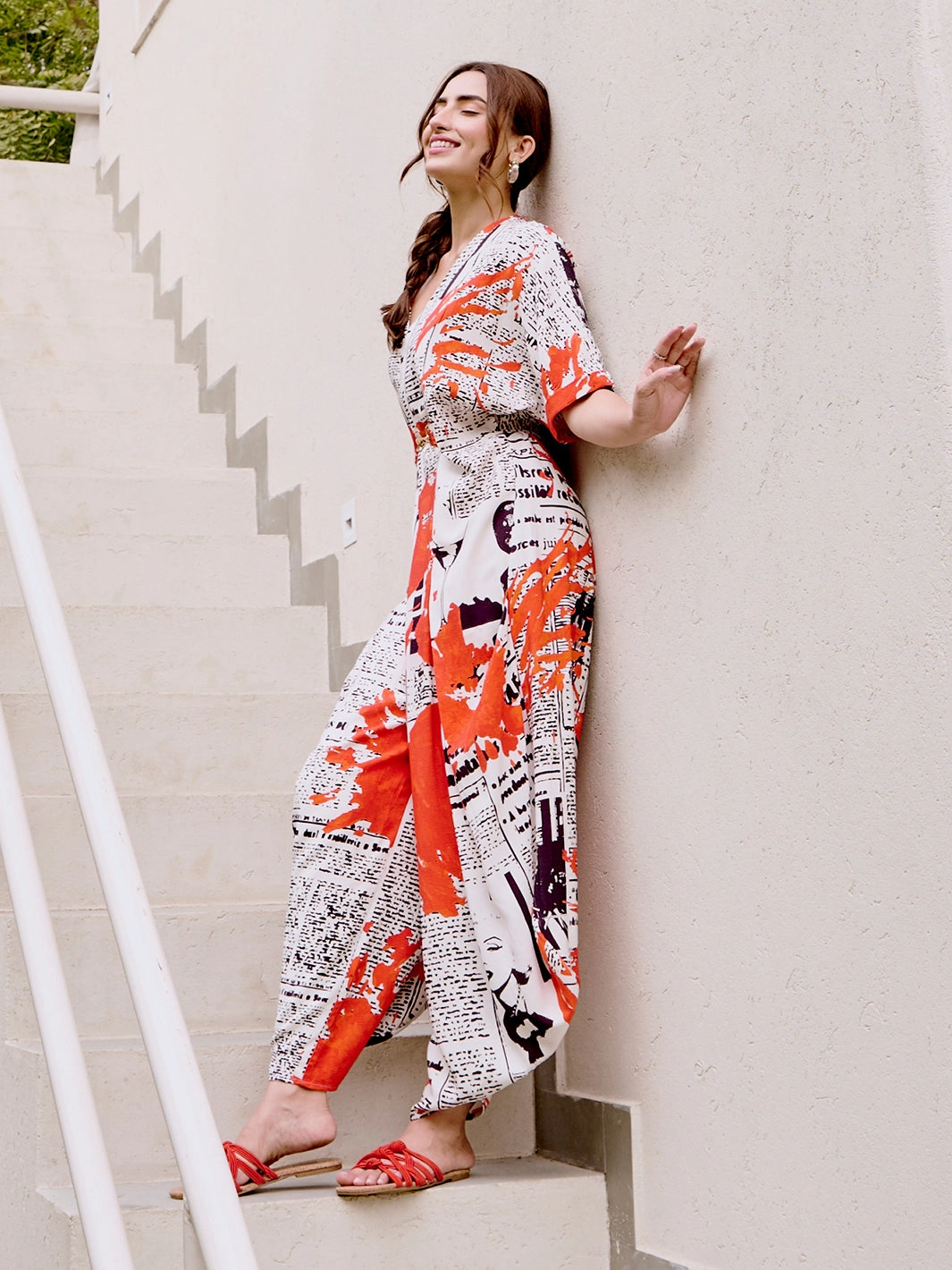 Fashionable Wear Calm Lines Page Three Jumpsuit