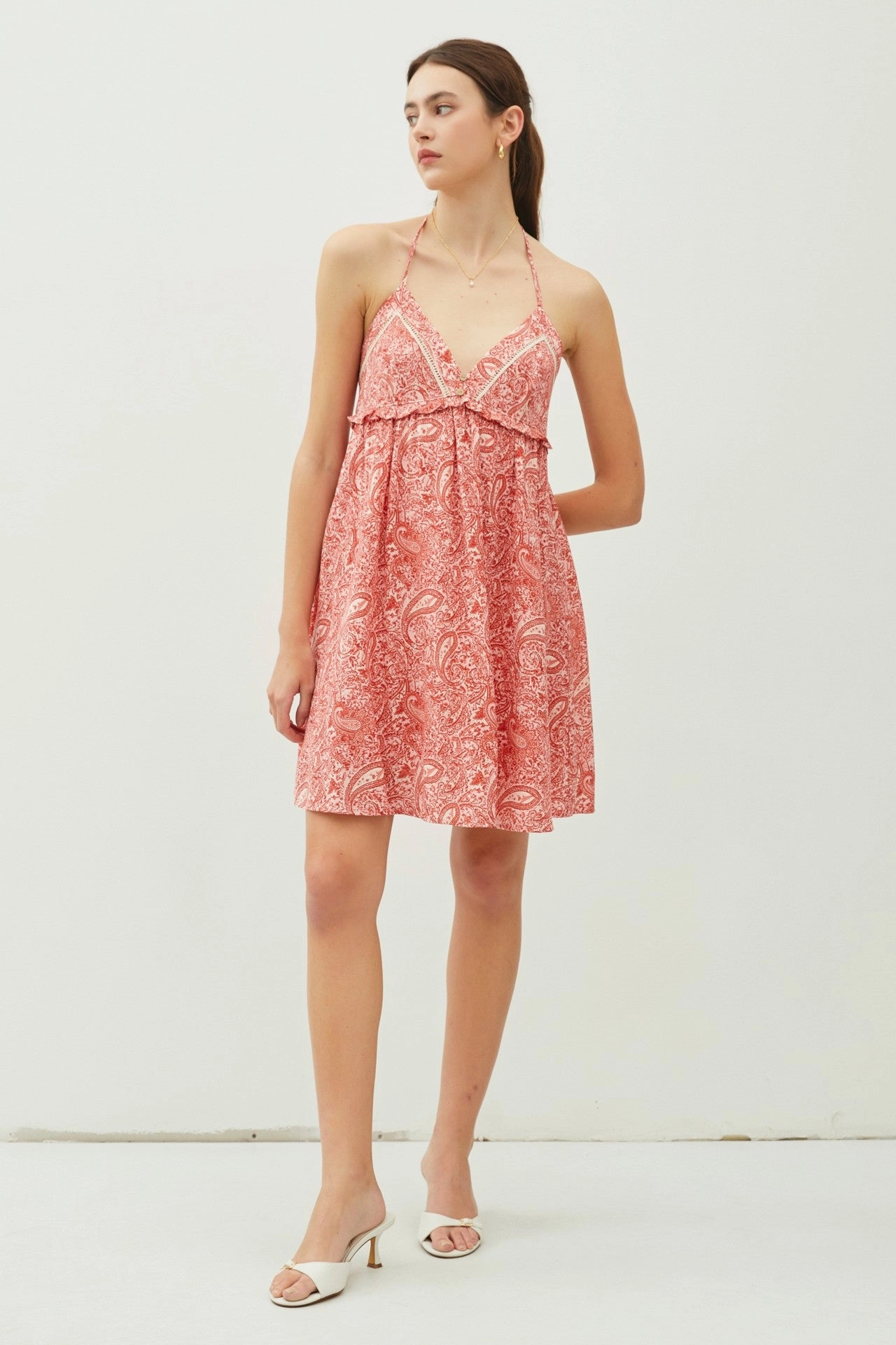 PAISLEY HALTER DRESS LightweightKnit