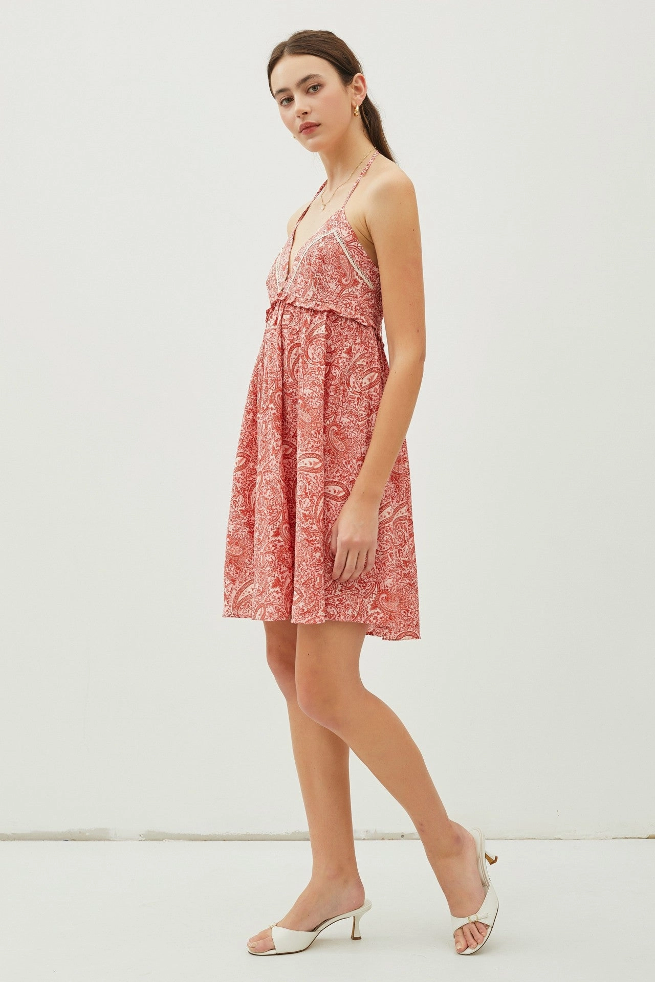 Night Charm PAISLEY HALTER DRESS
