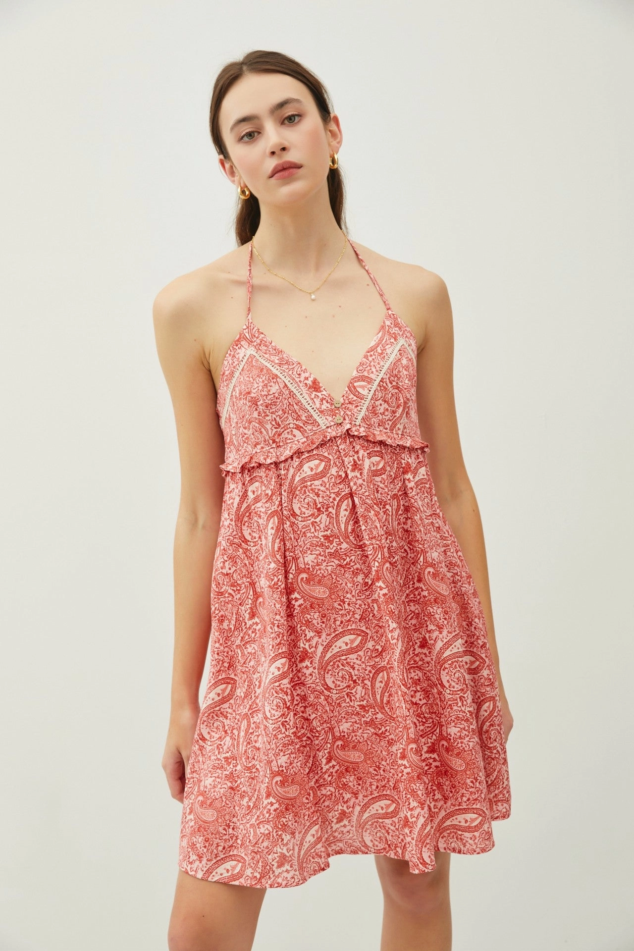 PAISLEY HALTER DRESS Halter-Neck