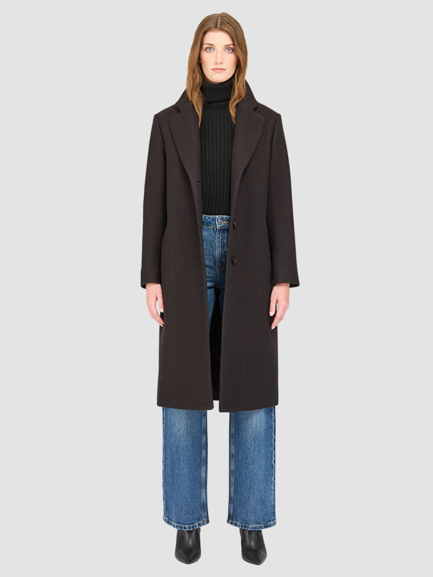 PAISLEY HERRINGBONE WOOL MID LENGTH COAT Design Glow