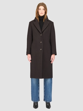 Shine Fit Functional Jacket PAISLEY HERRINGBONE WOOL MID LENGTH COAT