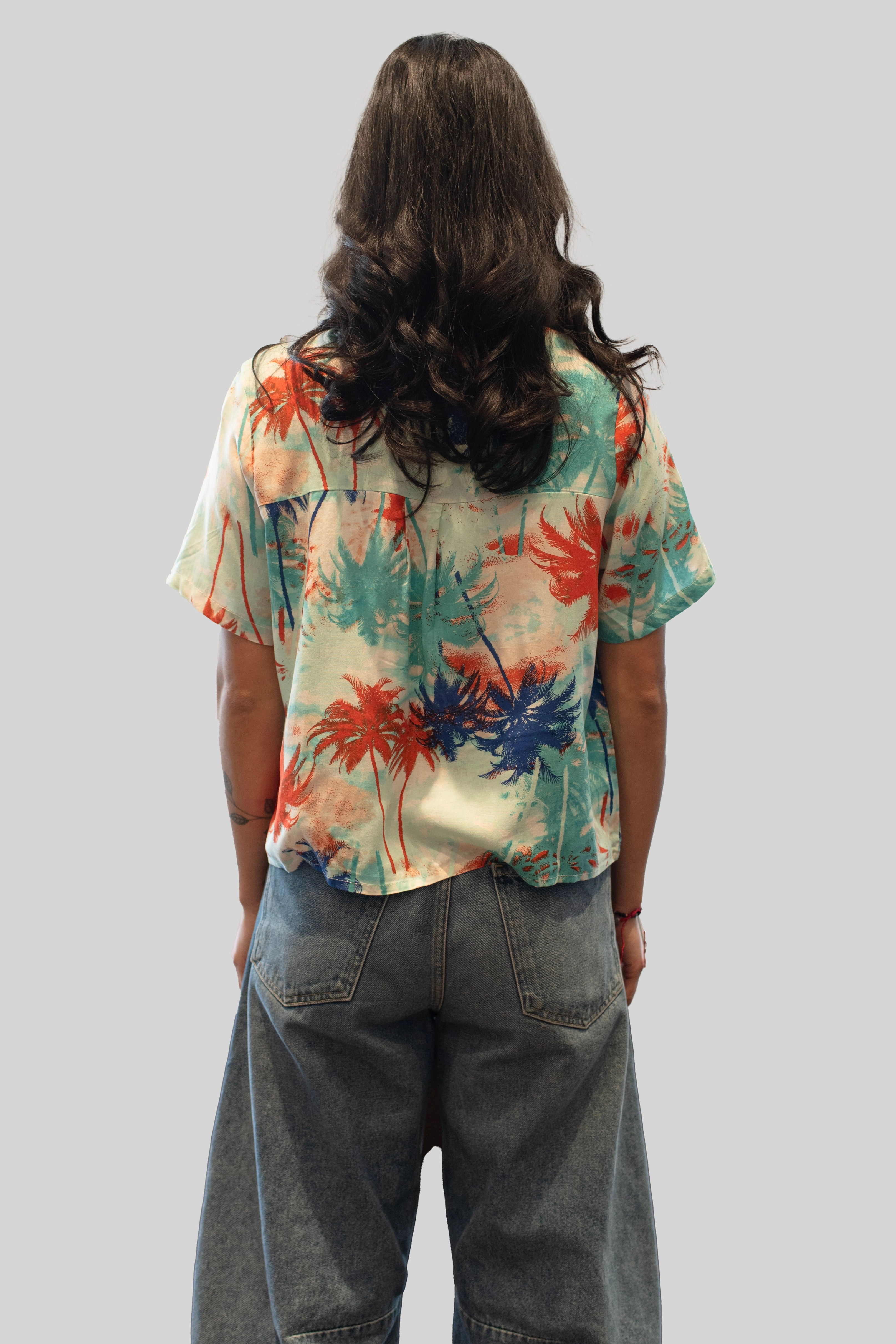 PALM TREE SHORT SLEEVE SHIRT StaticFree Lining