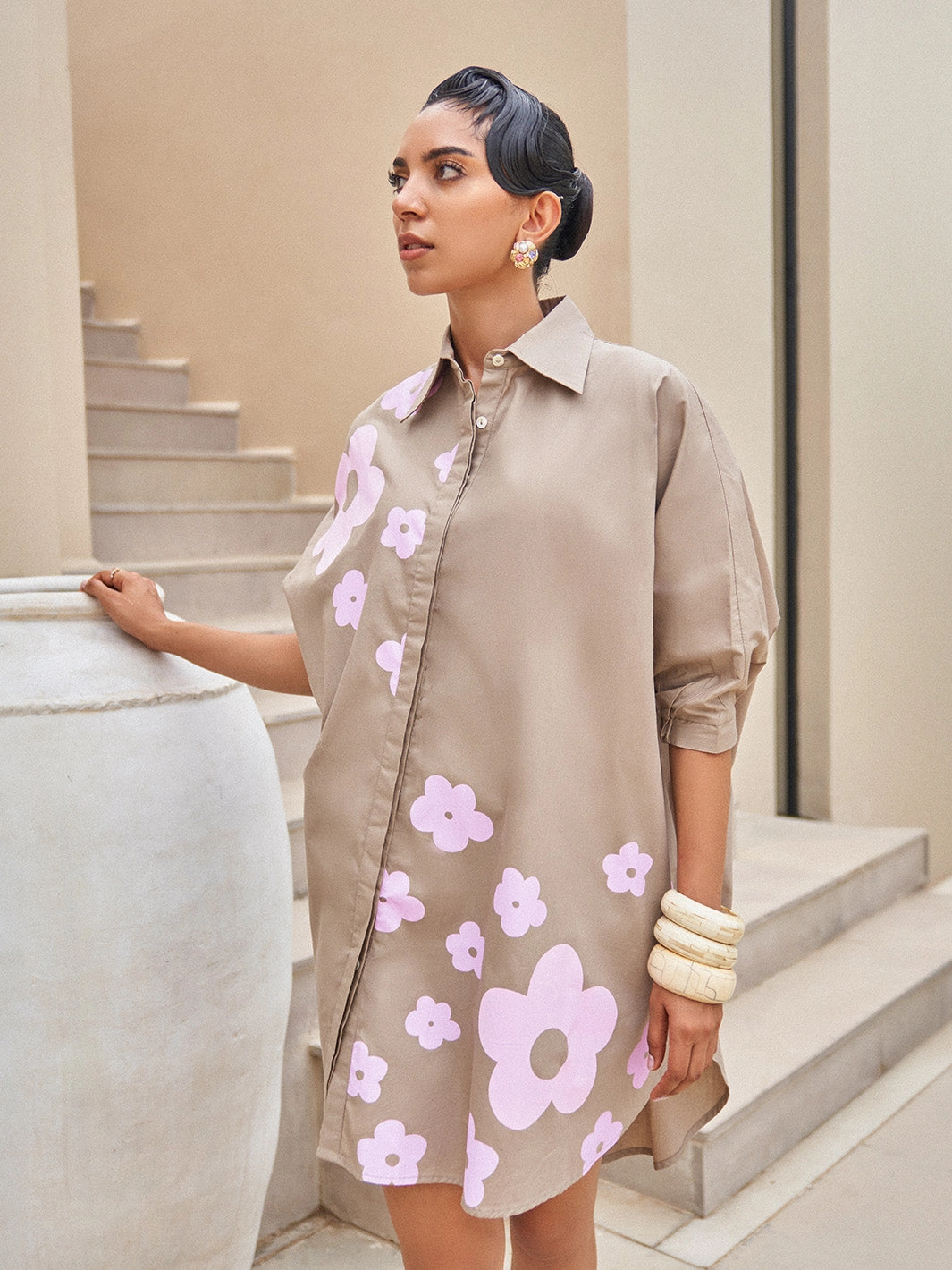 Pansy Floral Free Size Dress Bodycon Fit