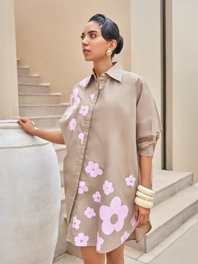 Pansy Floral Free Size Dress Bodycon Fit