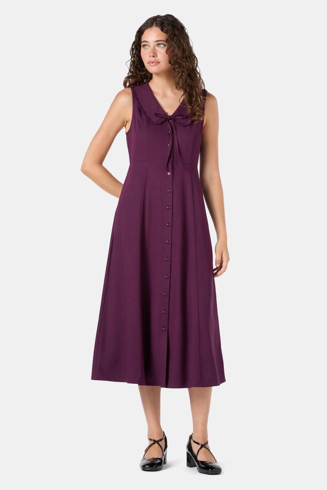Dorothy Collared Midi Dress Everyday Use Flare Hem