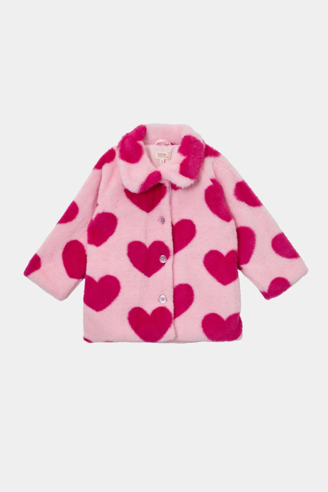 Hearts Kids Faux Fur Jacket Hypoallergenic fabric