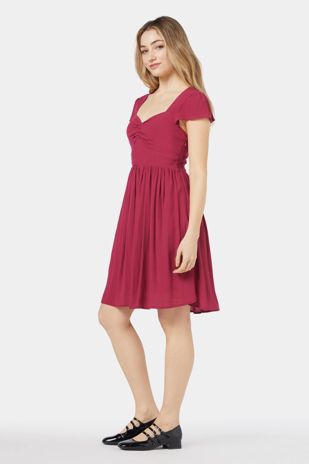 Elegant Silhouette Soft Profile Poet Mini Dress