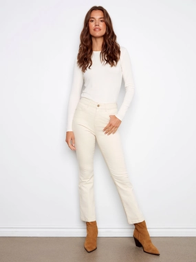 Bootcut Stretch Twill Pants - Natural Everyday Wear Traveler Gear Summer Vibes Fashion Lover