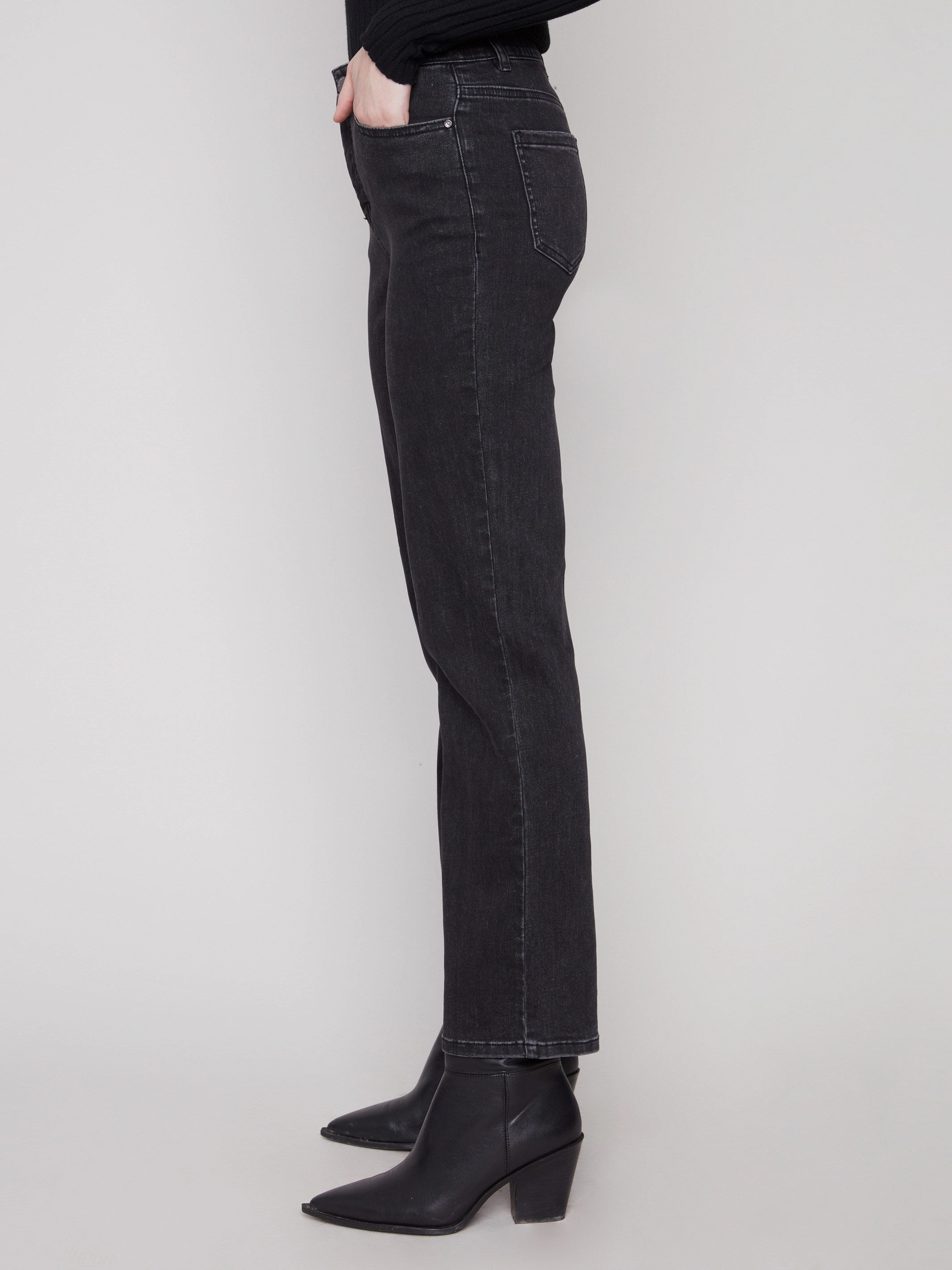 Straight Leg Jeans - Charcoal Affordable Autumn Days Breathable Holiday Vibes Stretch