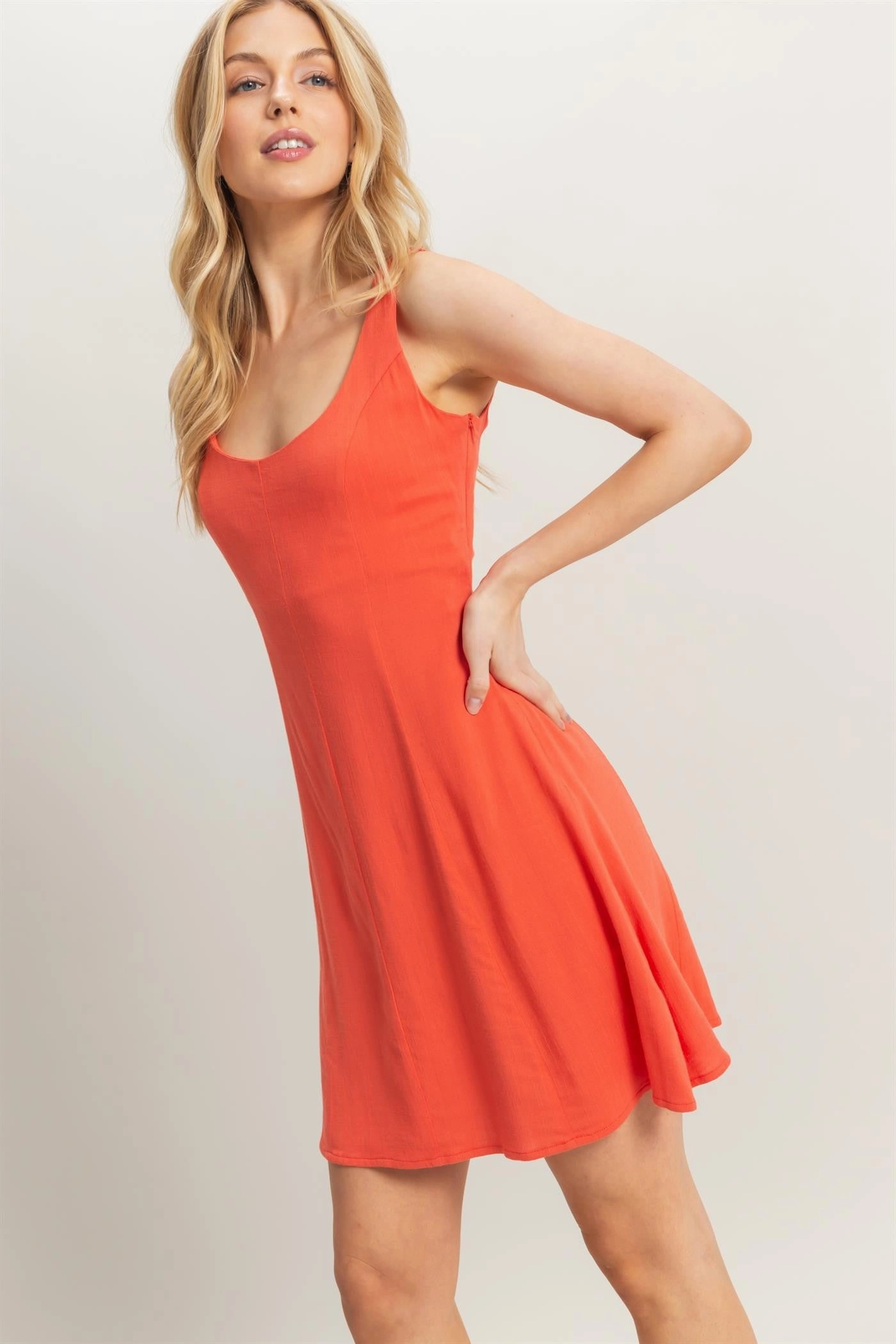 Minimal Aesthetic PRINCESS SEAM MINI DRESS