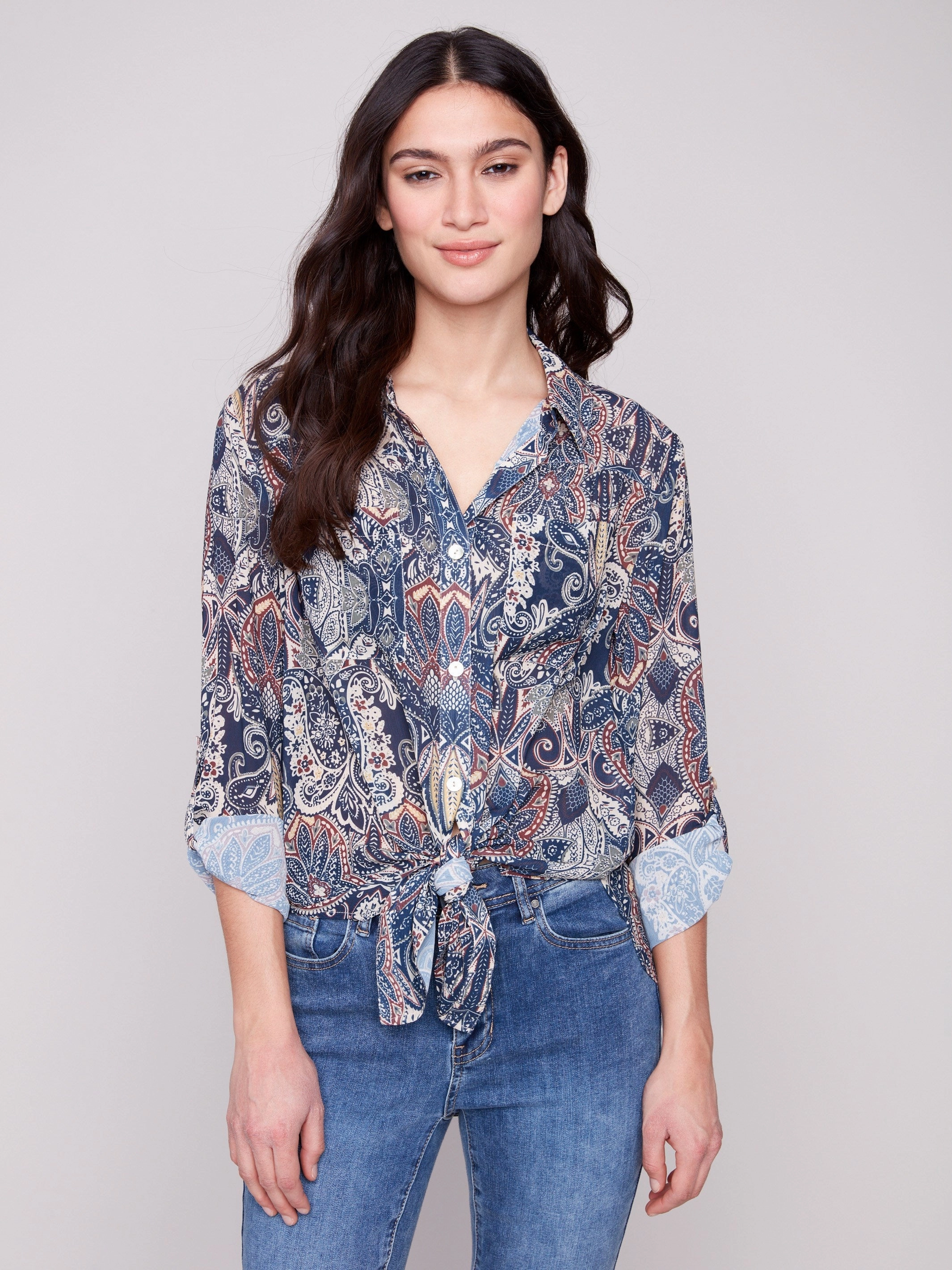 Printed Button-Up Blouse - Jolly Regular - size