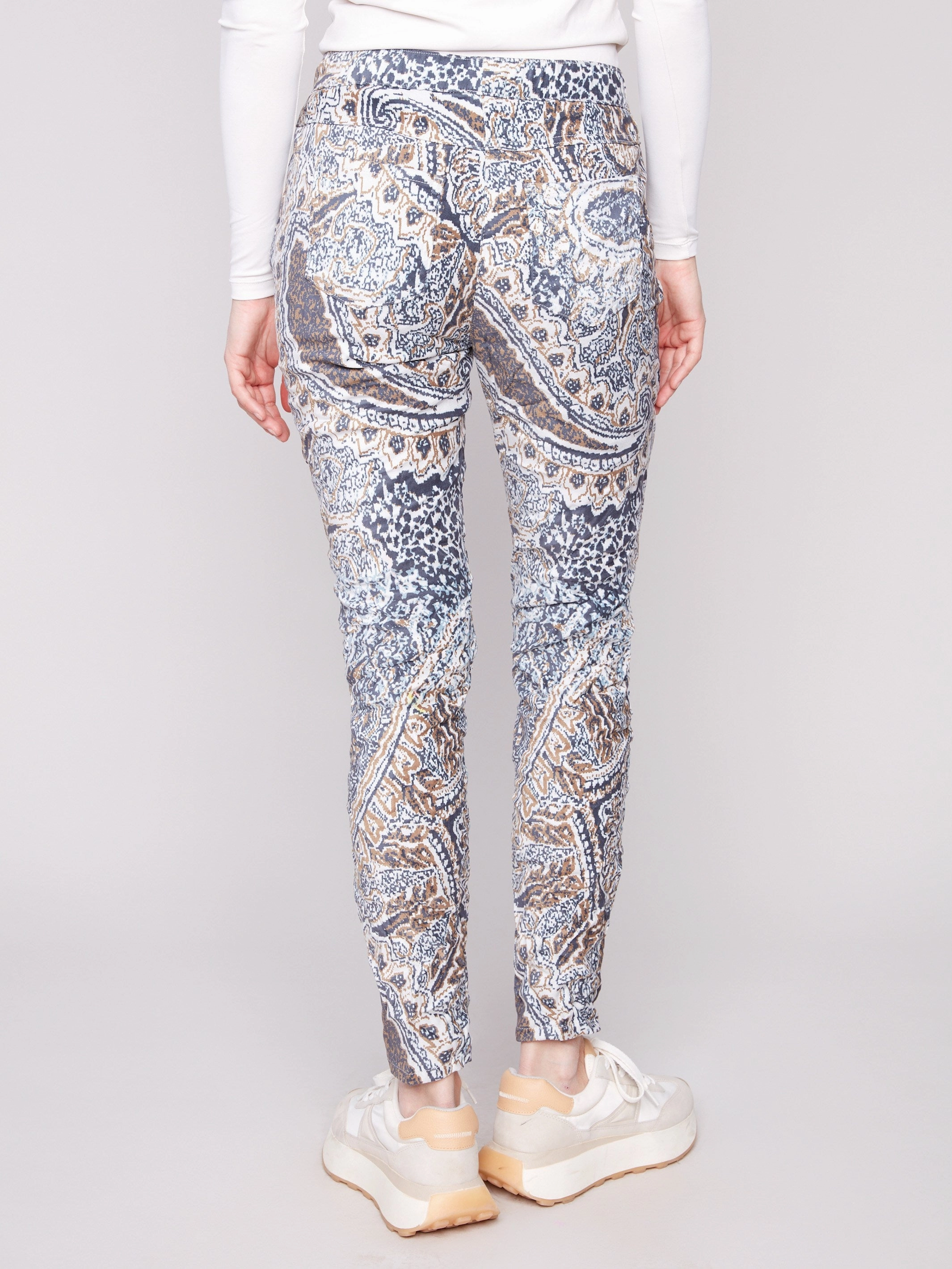 Versatile staple Printed Crinkle Suede Jogger Pants - Bohemian