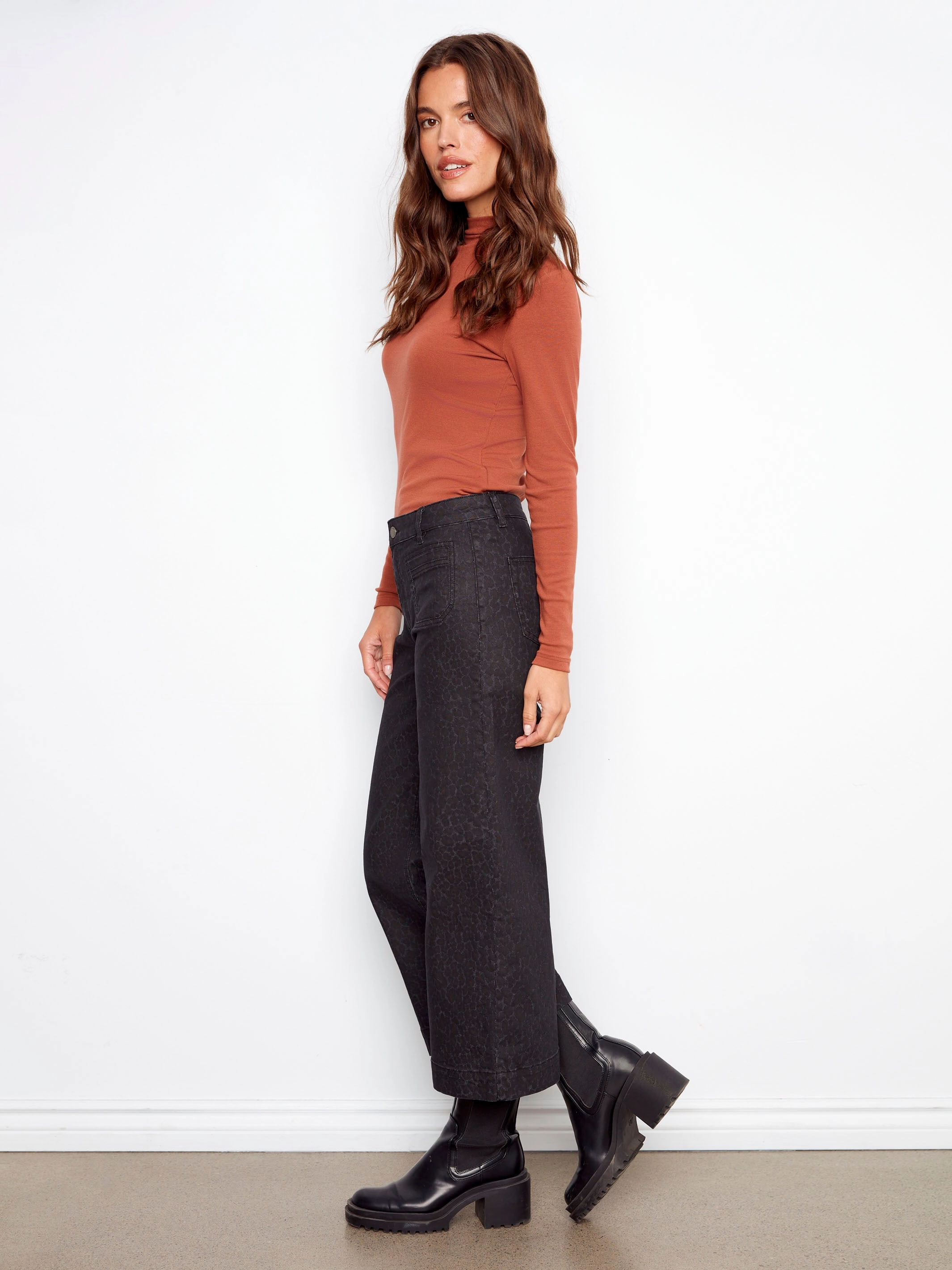 On The Move Printed Patch Pocket Flare Pants - Leopard