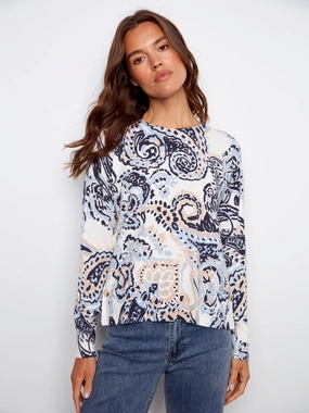 Polar region applique Printed Sweater With Side Buttons - Rococo