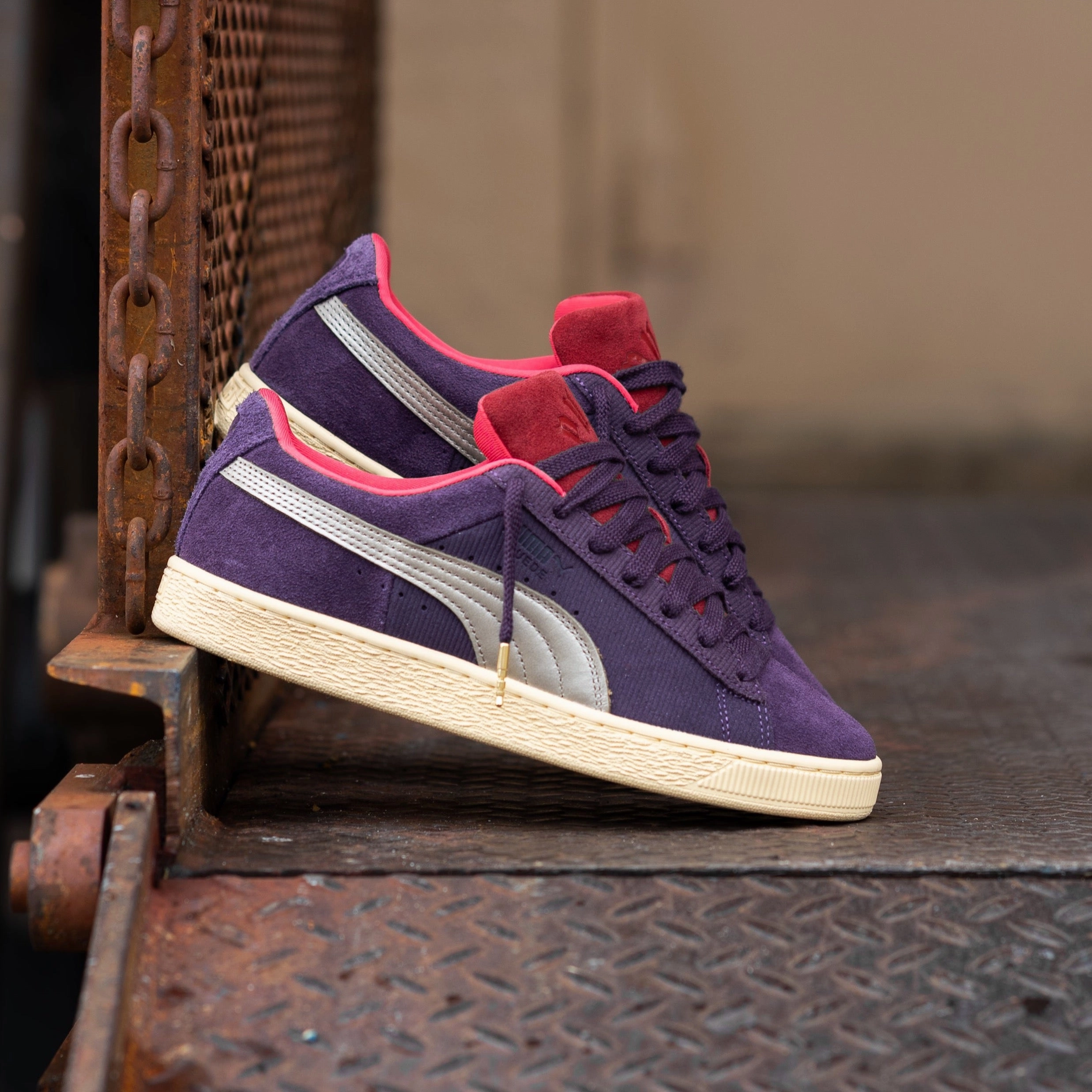 Layered Comfort Puma Suede Play Paris (Midnight Plum/Chamomile)