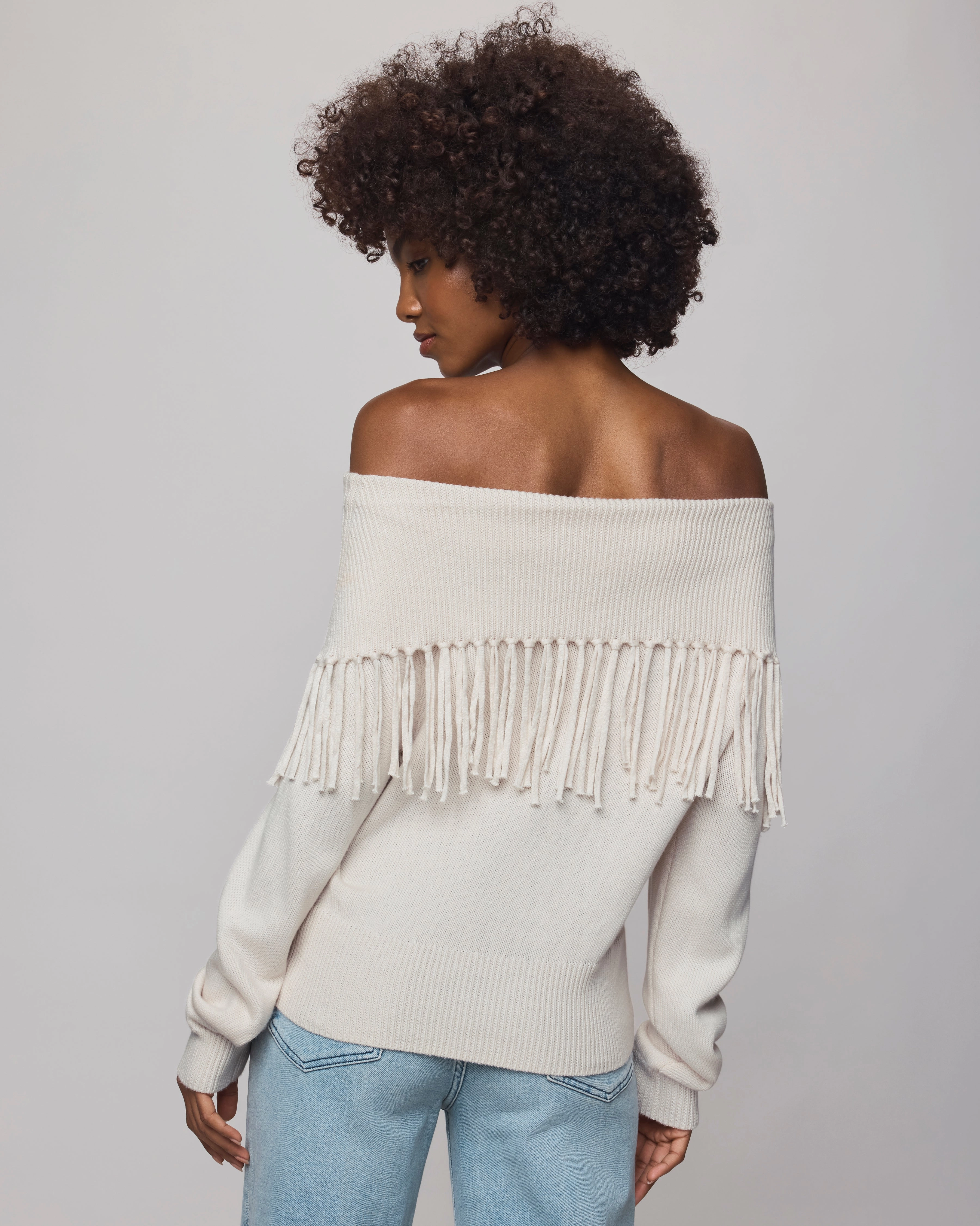 Campus Vibe Handmade Glow SIMONE FRINGE SWEATER