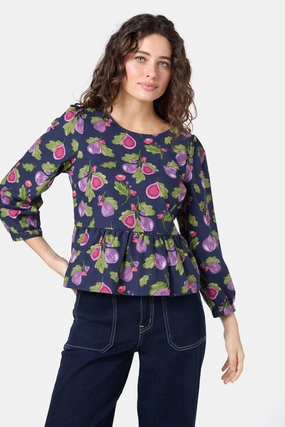 HighStretchElastic Versatile Design Fig Smock Top