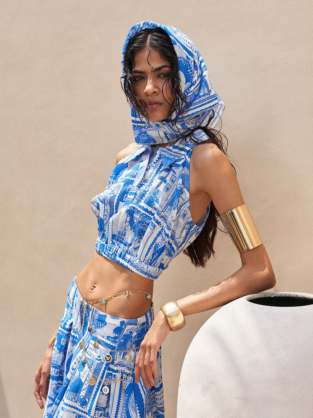 Shiny-Lining Rambagh stamp print Co-ord Set