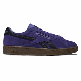 EasyClean Reebok Club C Grounds UK Shoes - Royal Purple/Digital Lime/Gum