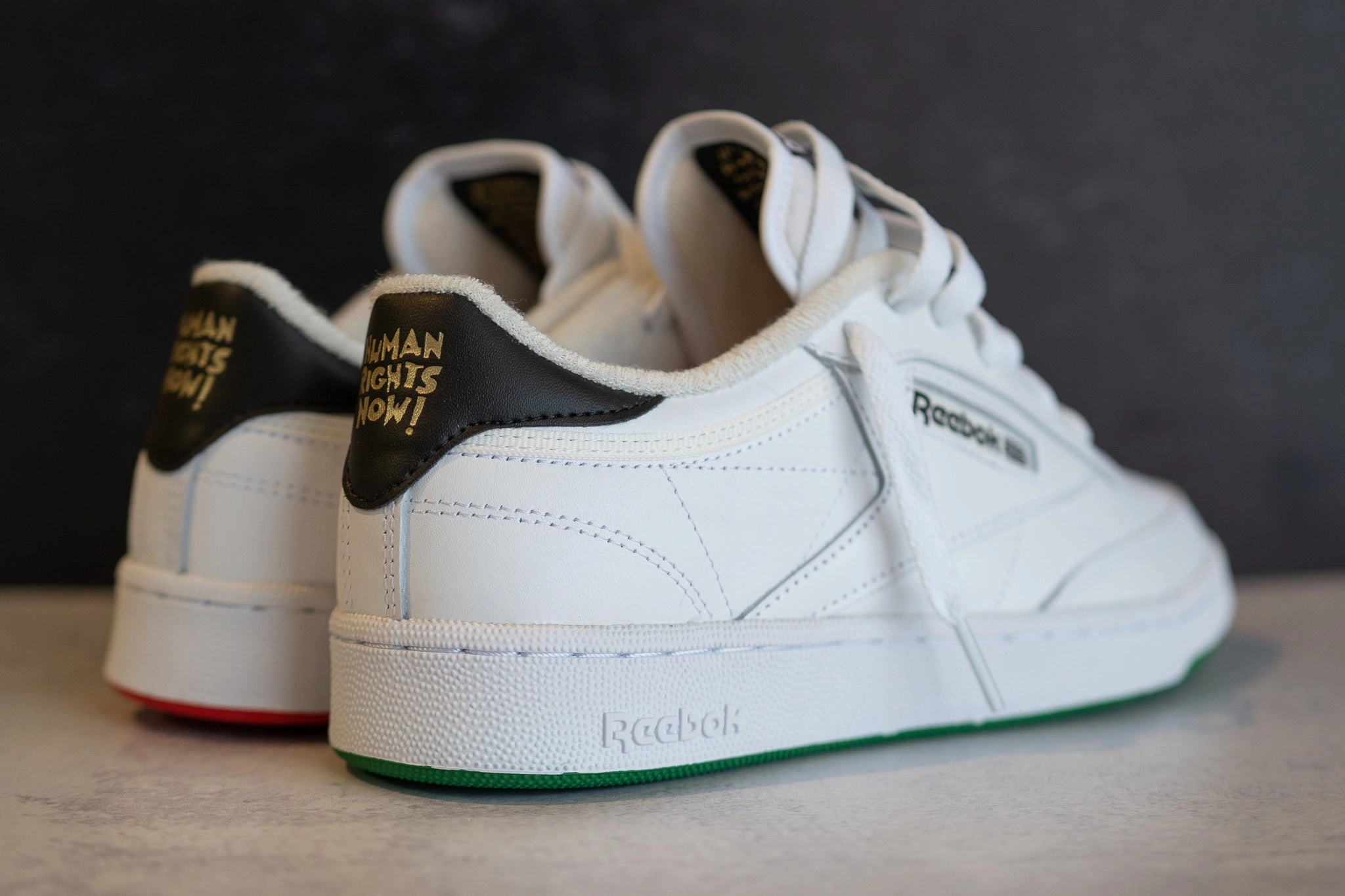 Reebok X Human Rights Club C 85 (White) Minimalist Layered Design Carbon Fiber Reinforced