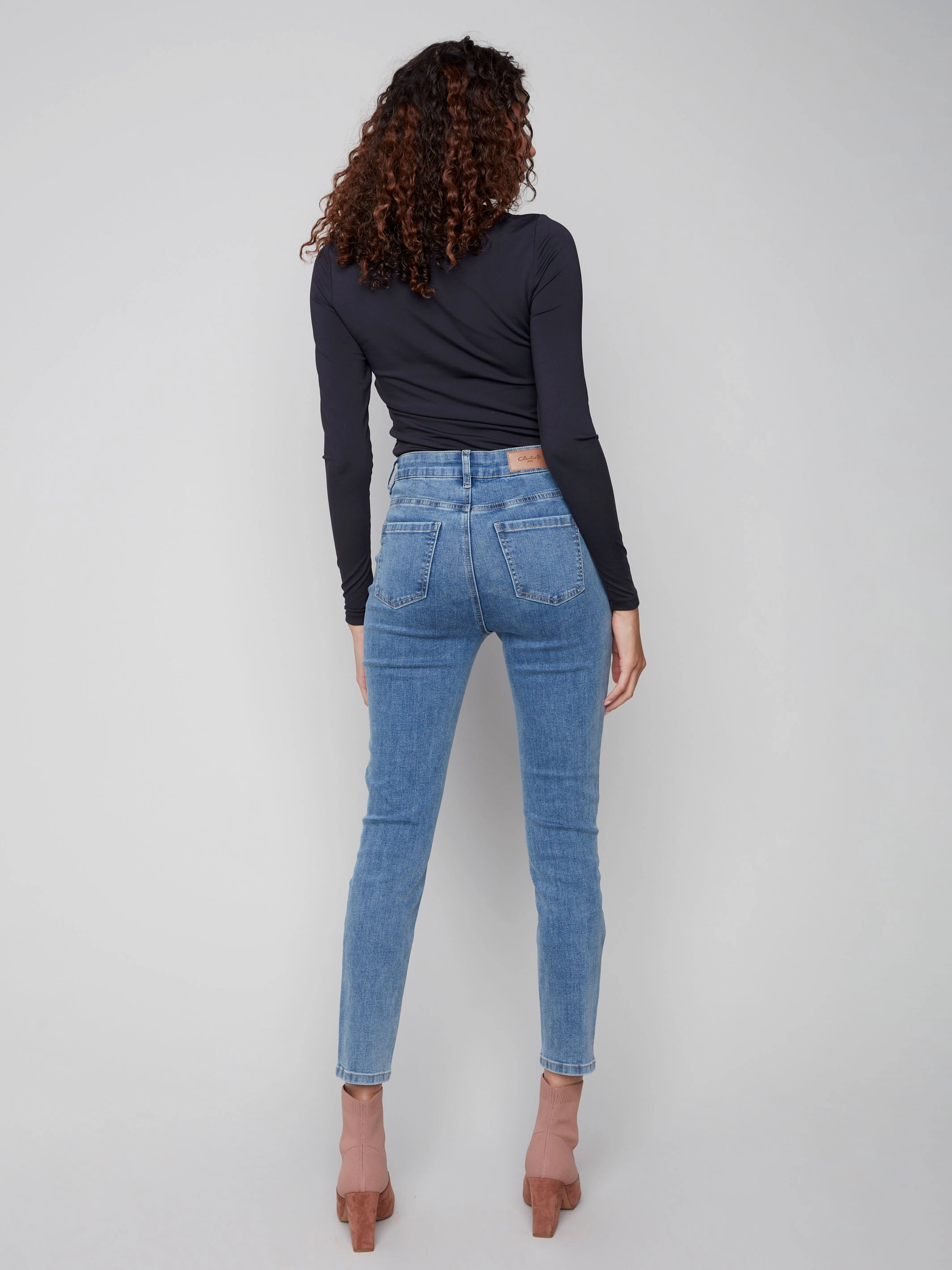 Claudia Slim Leg Jeans - Medium Blue Core Look