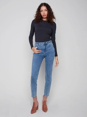 Resilient material Claudia Slim Leg Jeans - Medium Blue