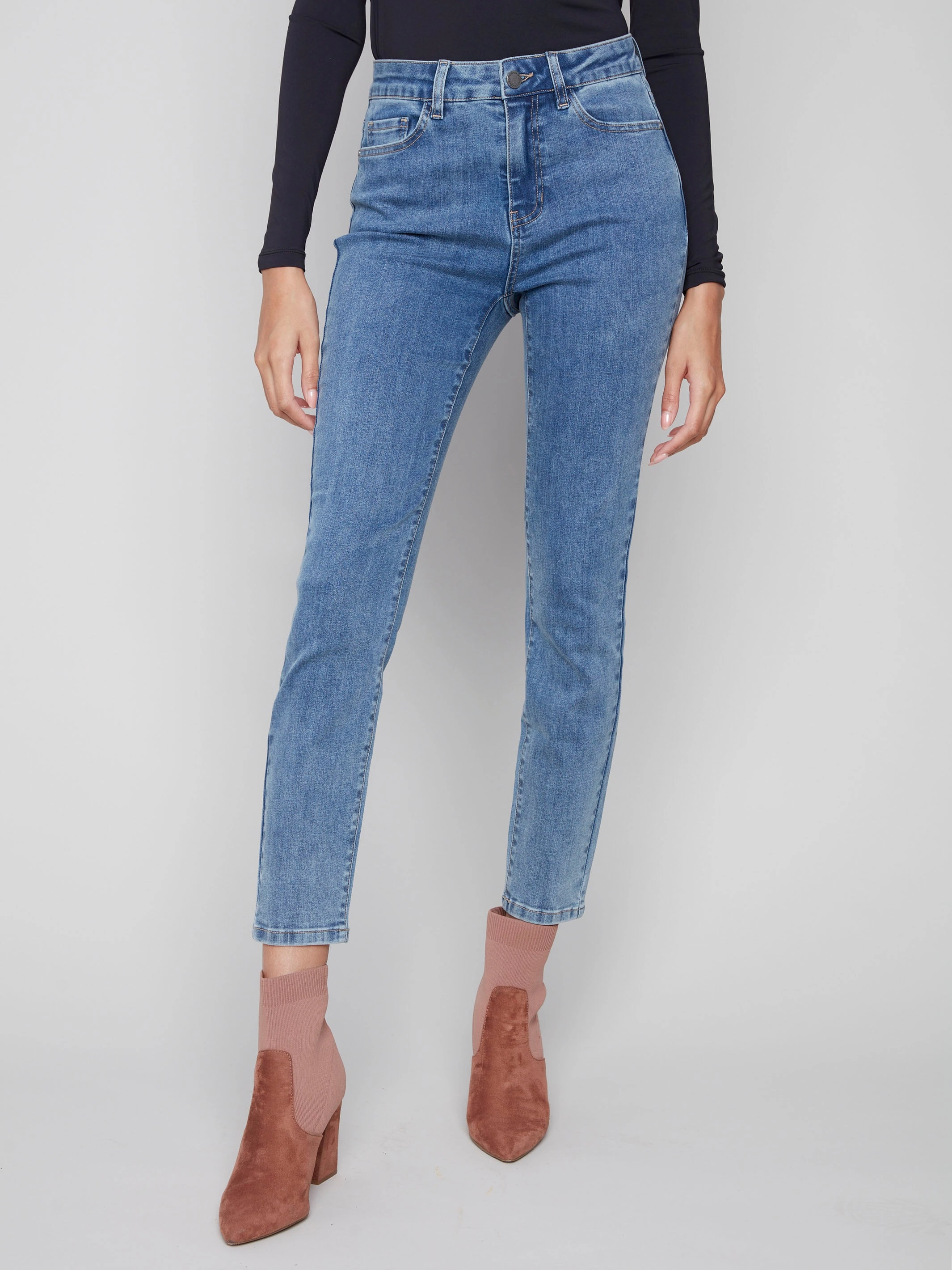 Everyday Pick Claudia Slim Leg Jeans - Medium Blue