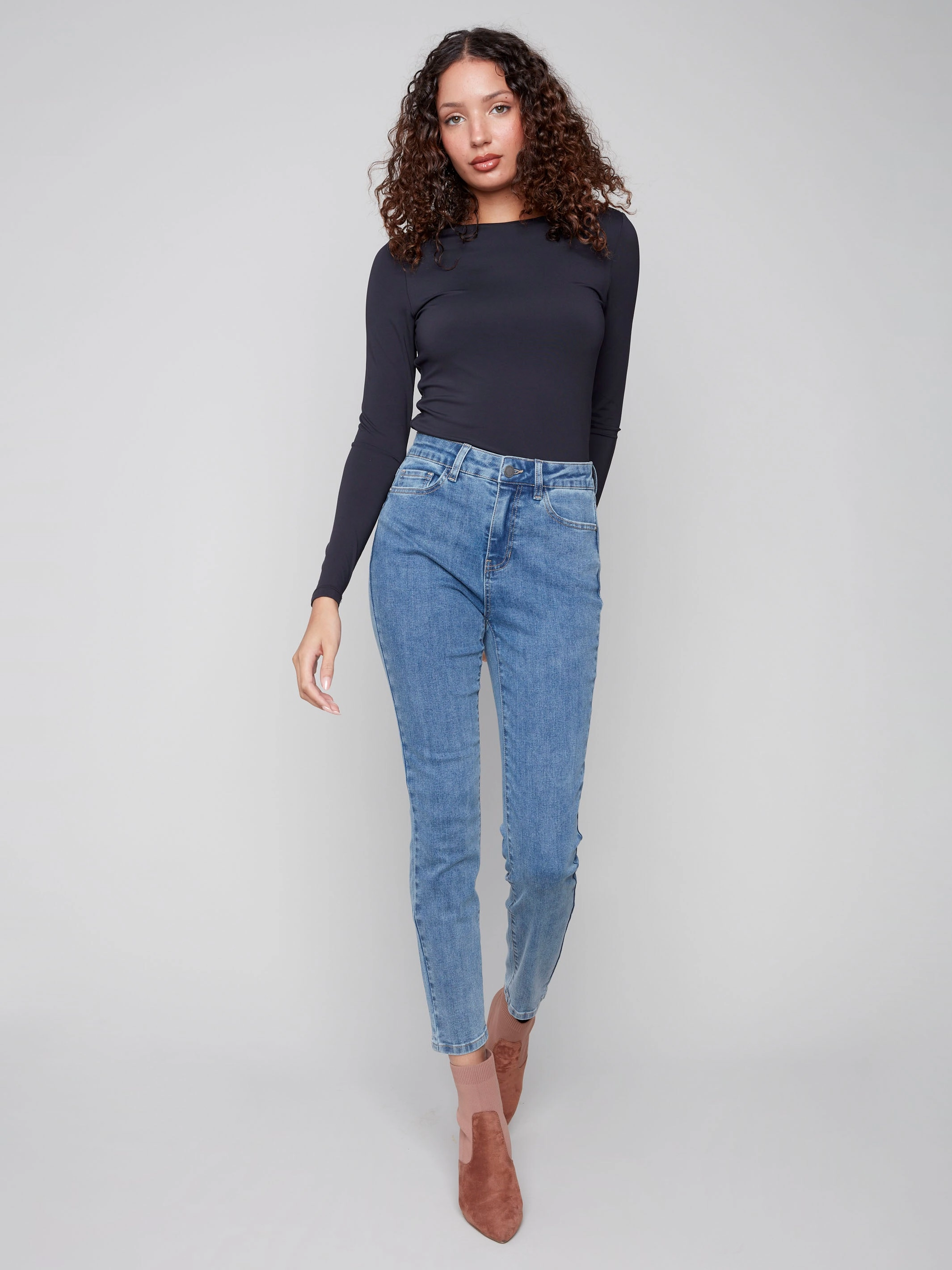 Claudia Slim Leg Jeans - Medium Blue Wardrobe Staple