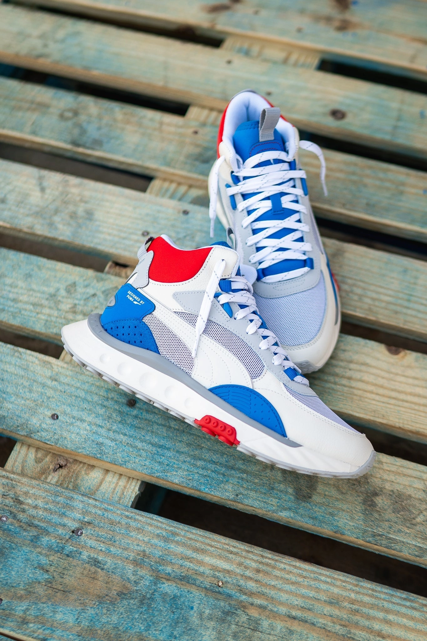 Puma Wild Rider Mid WS (Ivory Glow/Future Blue) Aero Dynamic Silhouette