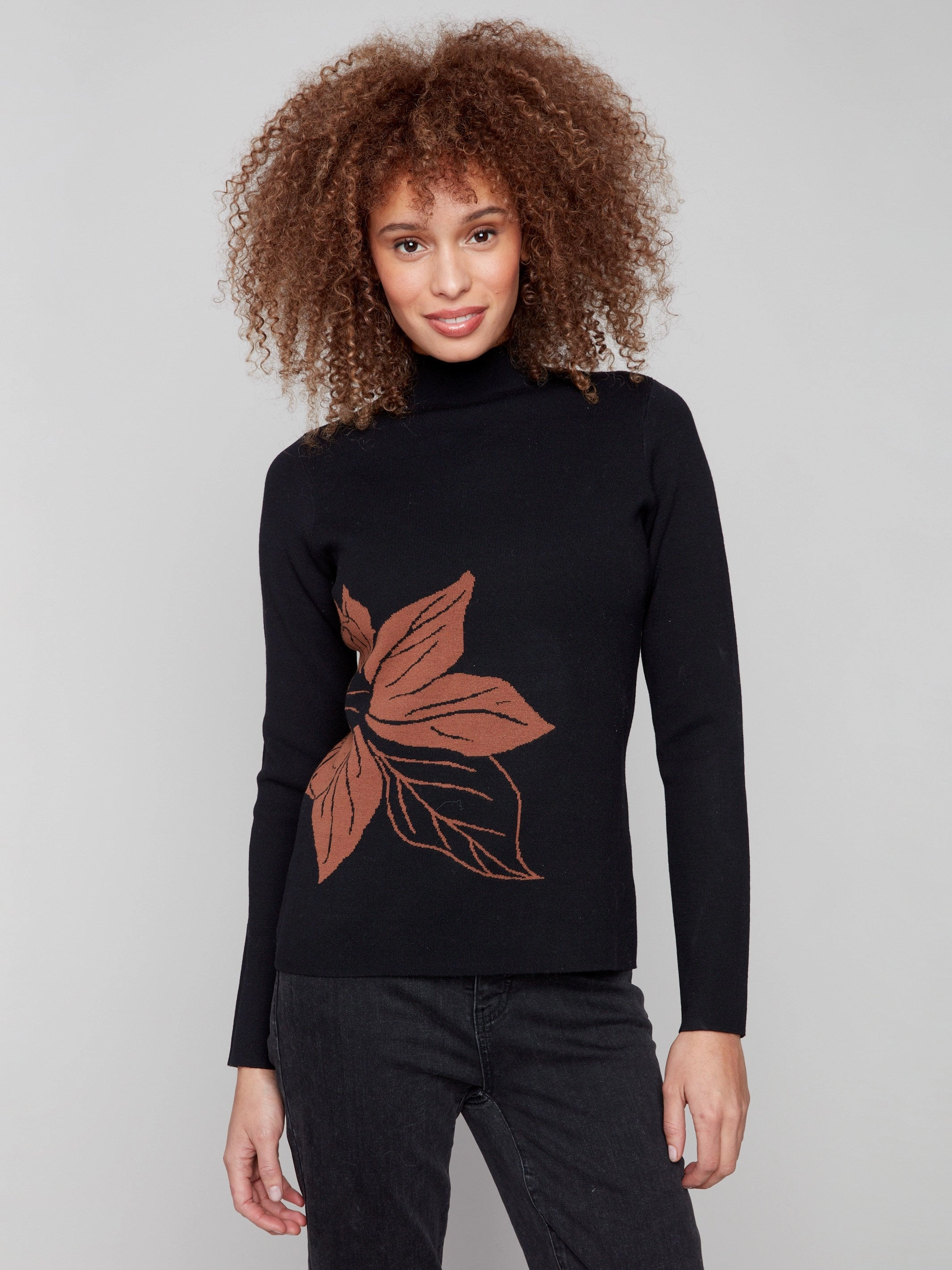 Oversized Reversible Mock Neck Sweater - Cacao