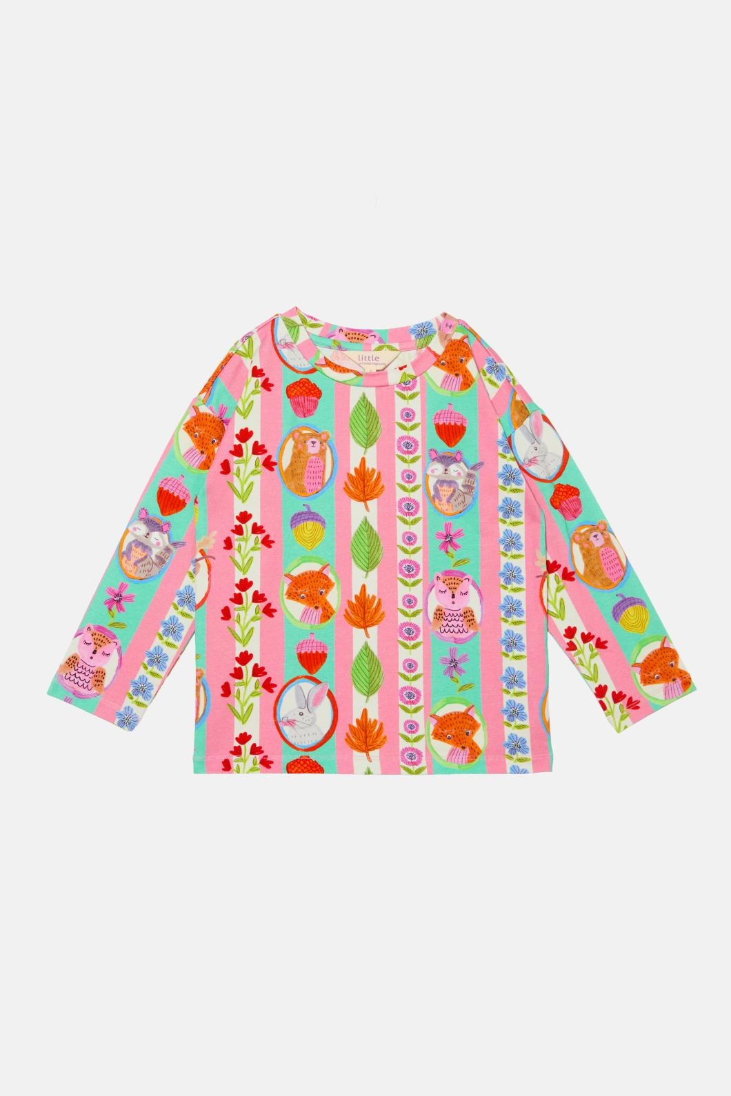 Sporty Fashion Woodland Stripe Kids LS Tee