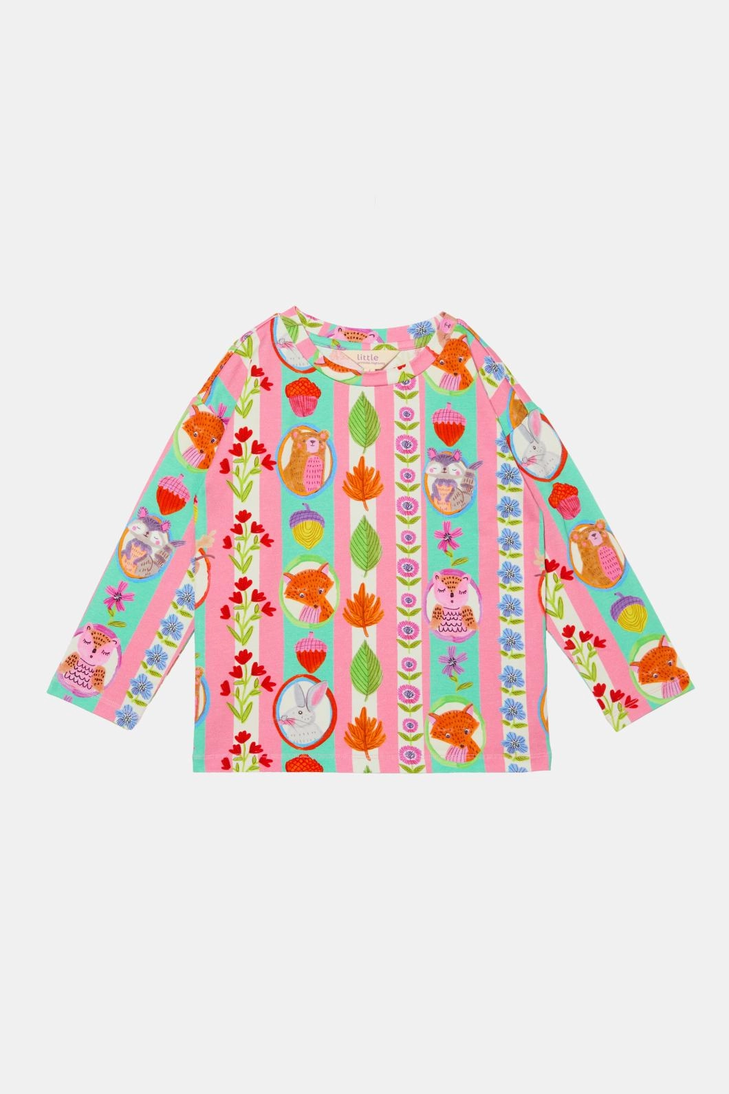 Woodland Stripe Kids LS Tee Soft Wearable Office Casual