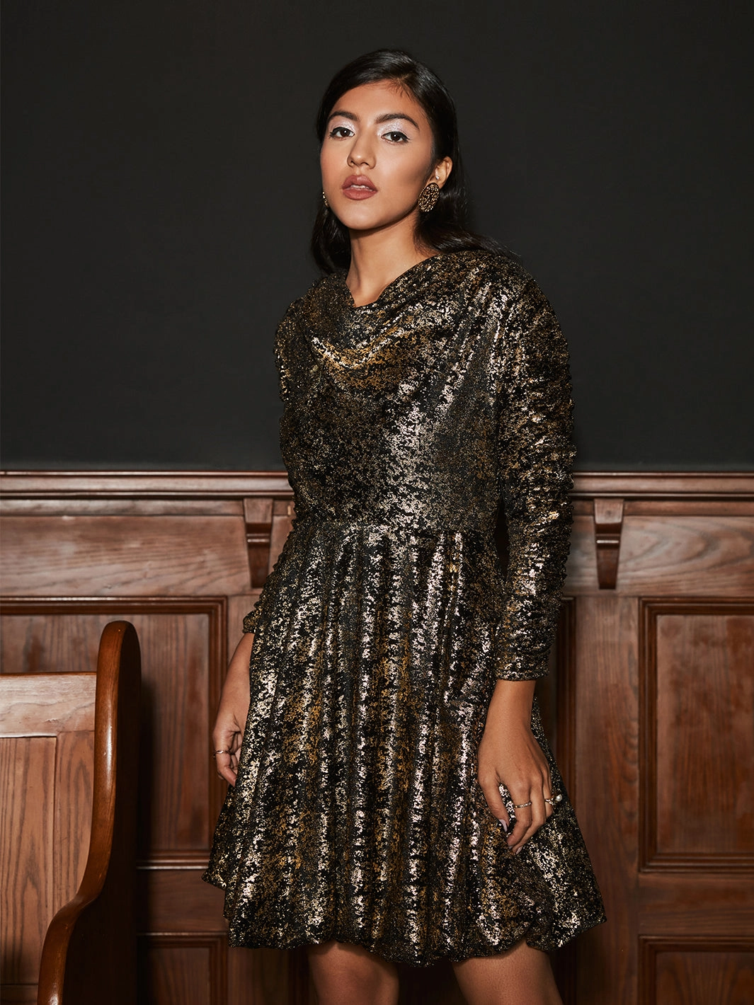 Texture Edge Richmond Cowl Dress