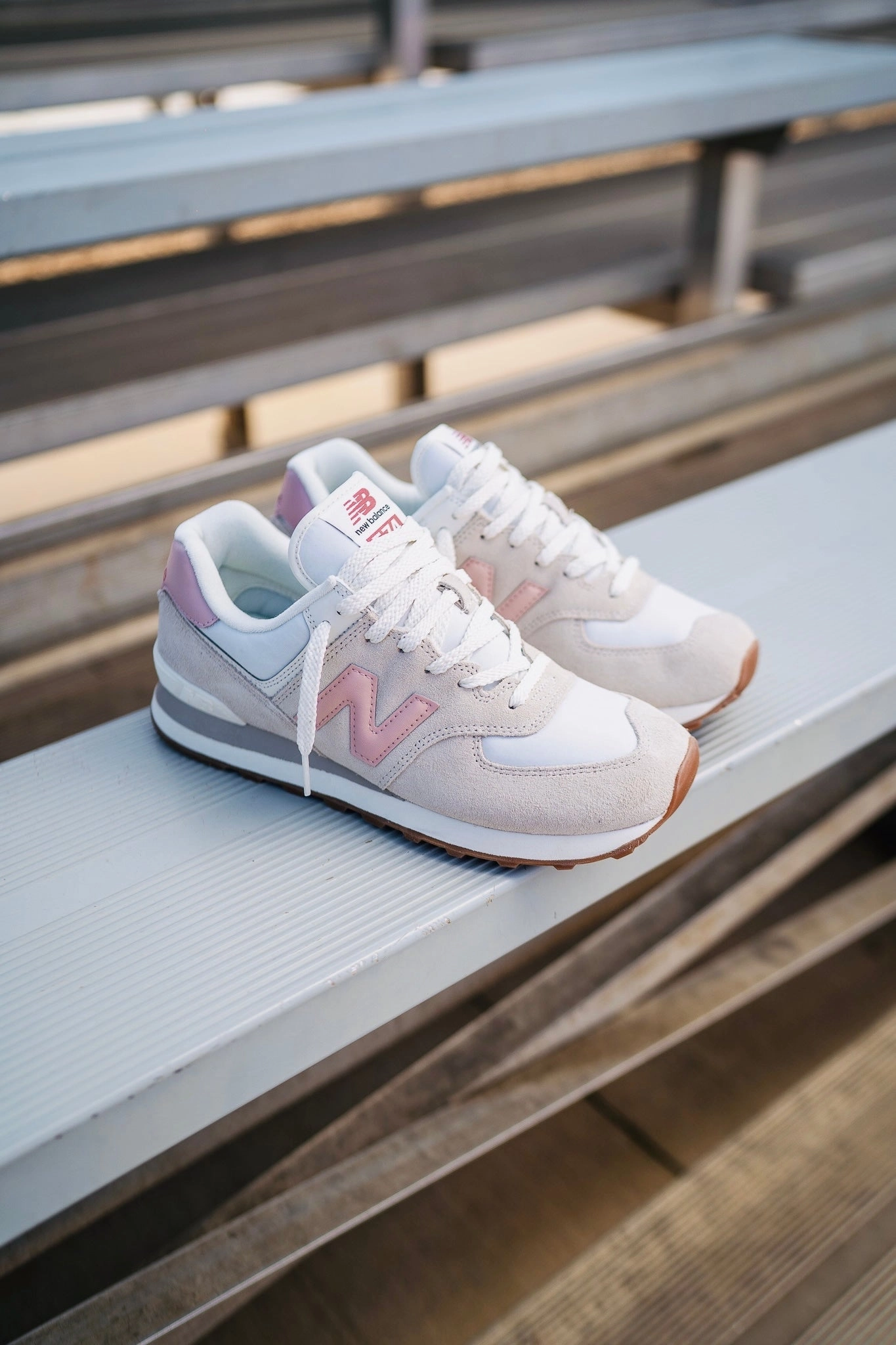 Mens New Balance 574 (White/Pink) - U574RE2 Urban