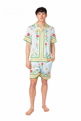 SATIN GARDEN SHORT SLEEVE CAMP SHIRT Data Mode