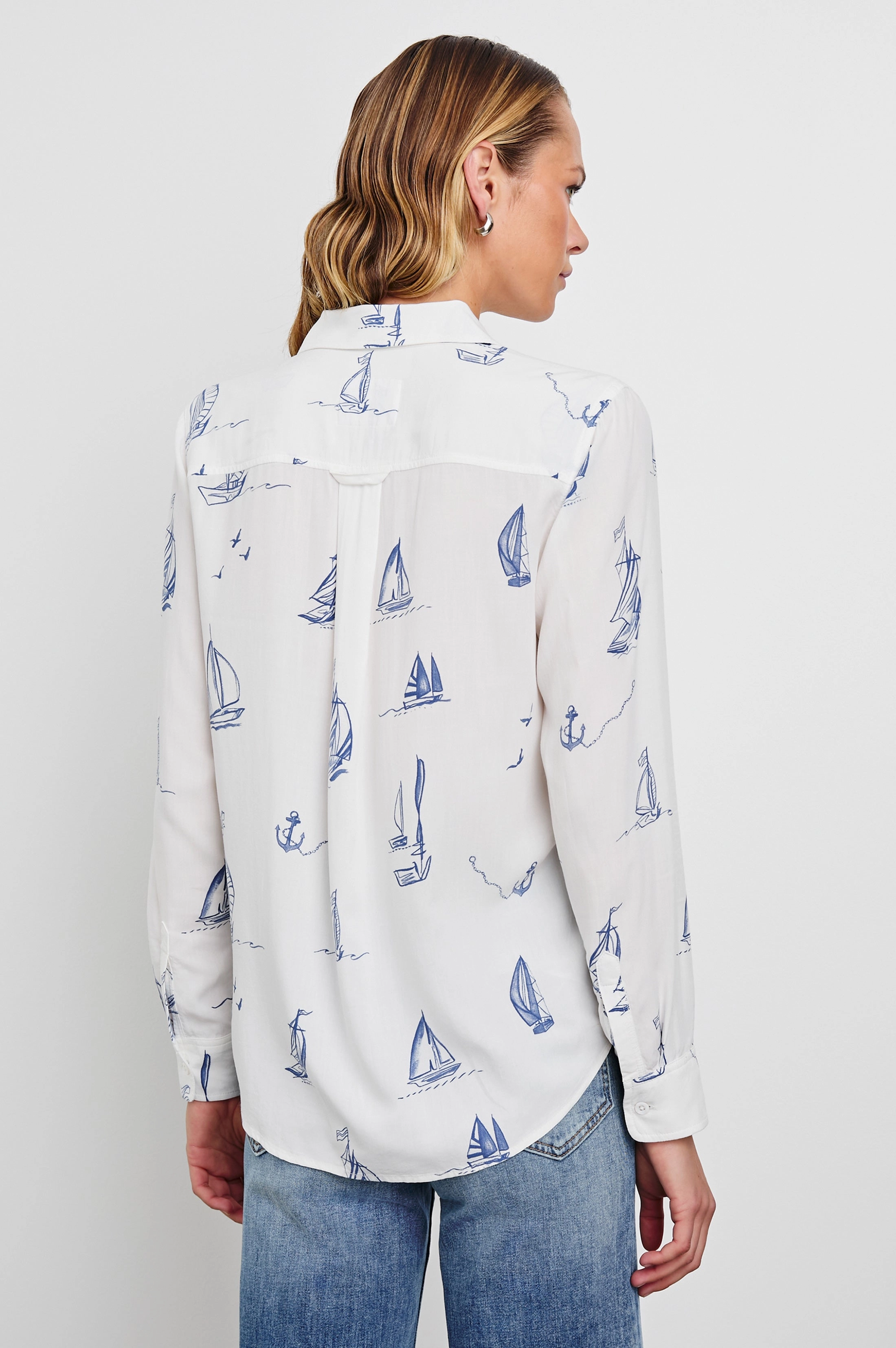 Strong Soul KATHRYN SAILBOATS LONG SLEEVE SHIRT