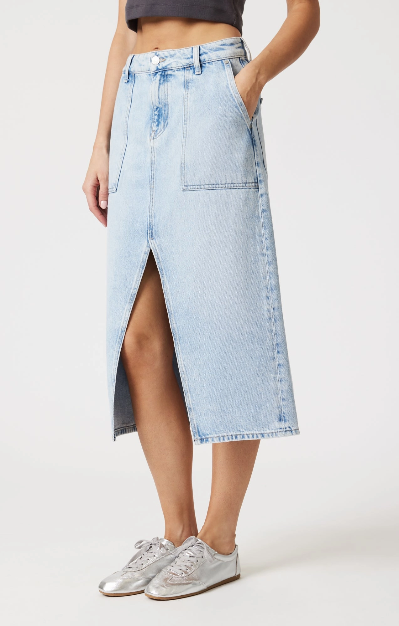 SAVINA BLEACHED DENIM SKIRT StainlessZippers