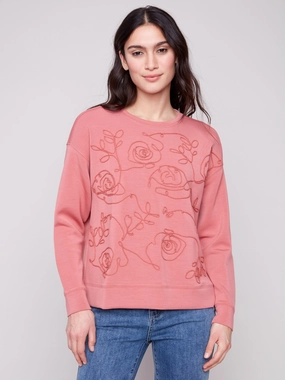 Scuba Knit Top with Soutache Detail - Primrose MultiPanel Design