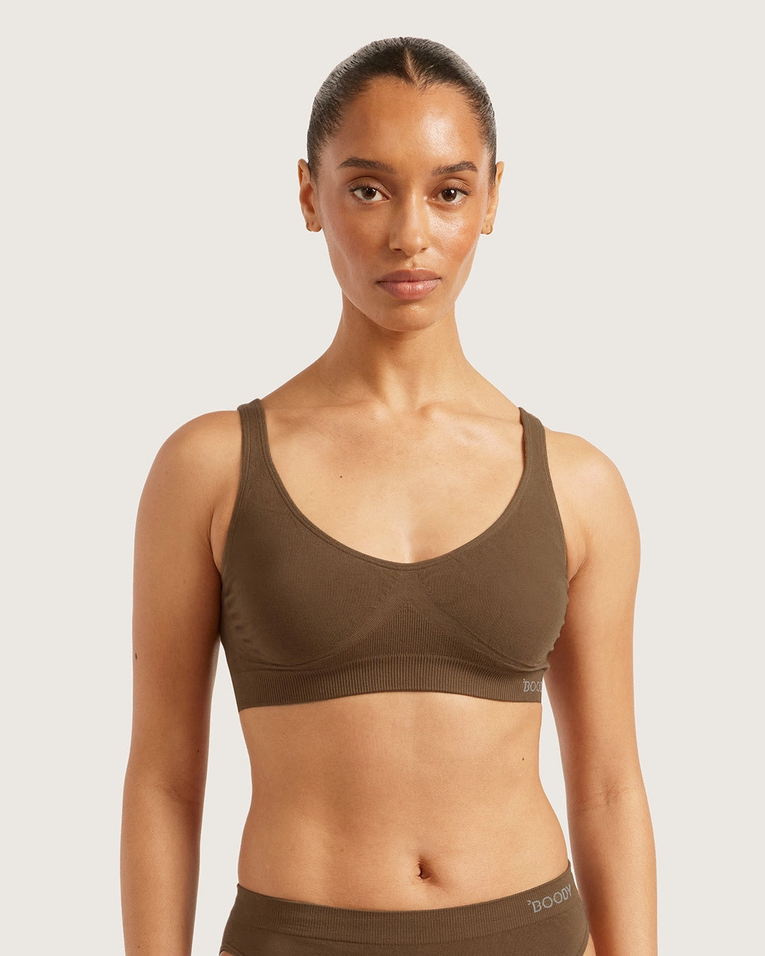 Breathable mesh Seamfree Crop Bra - Clove