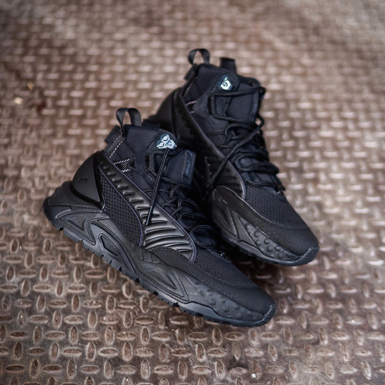 Mens Puma RS-Trck Mid Lifestyle (Triple Black) Running Daily Move Daily