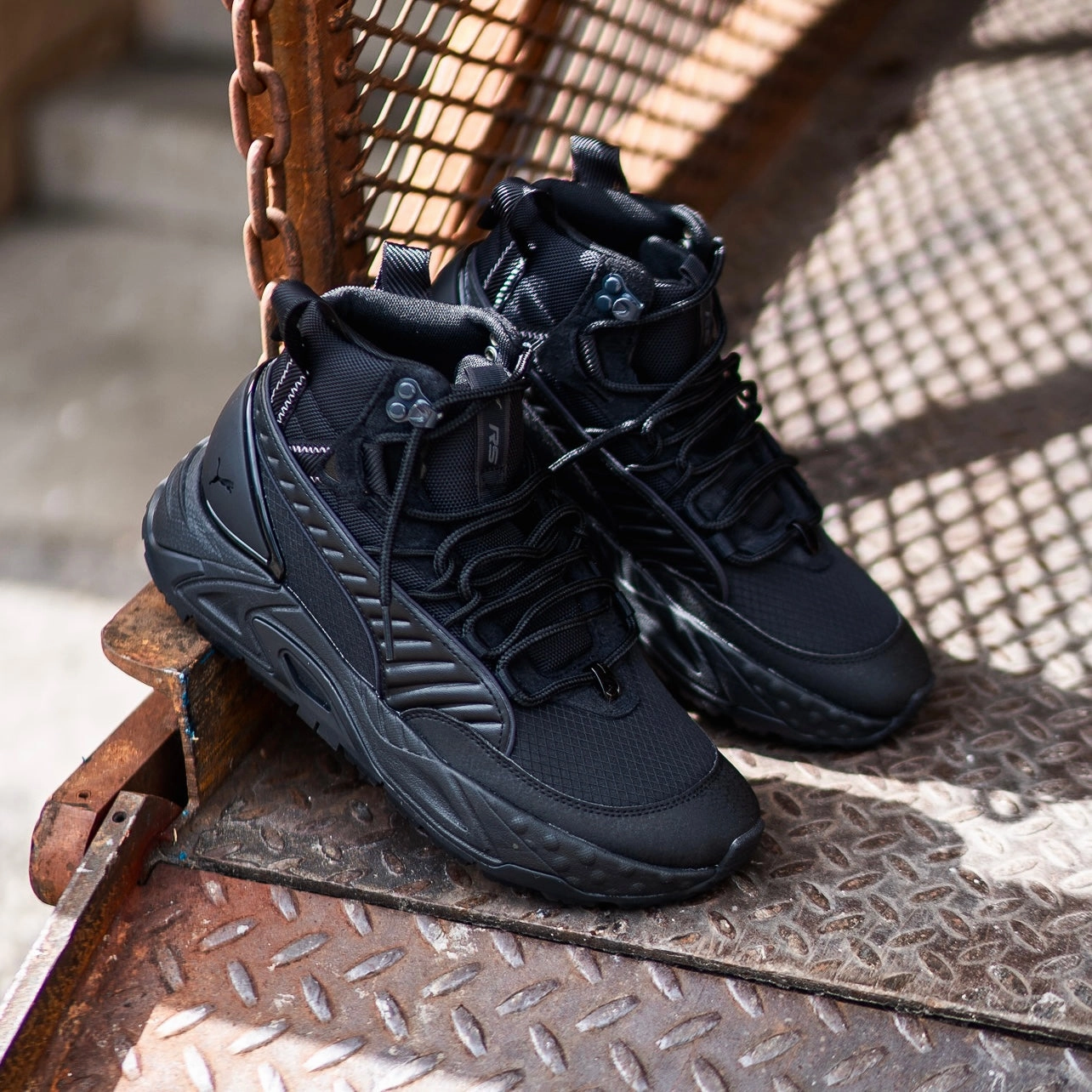 Adaptive Motion Classic Base Mens Puma RS-Trck Mid Lifestyle (Triple Black)