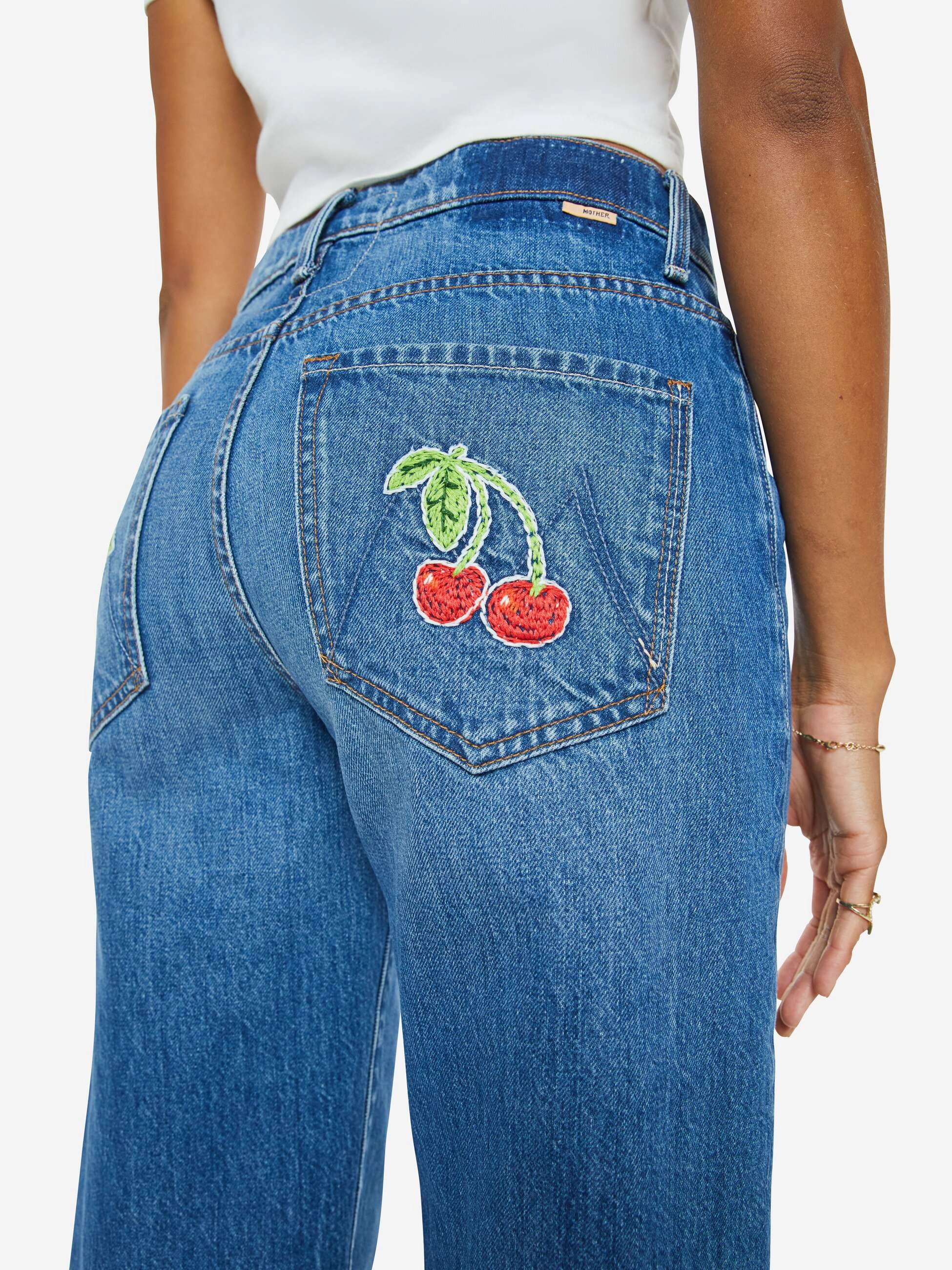 High-Quality Fabric DODGER ANKLE  IN GREEN THUMB WITH CHERRIES